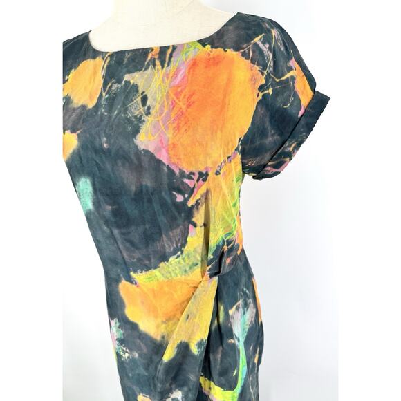 Mint By Jodi Arnold Dress Asymmetrical Art To Wear Silk Size 4 Cocktail Party - Picture 2 of 12